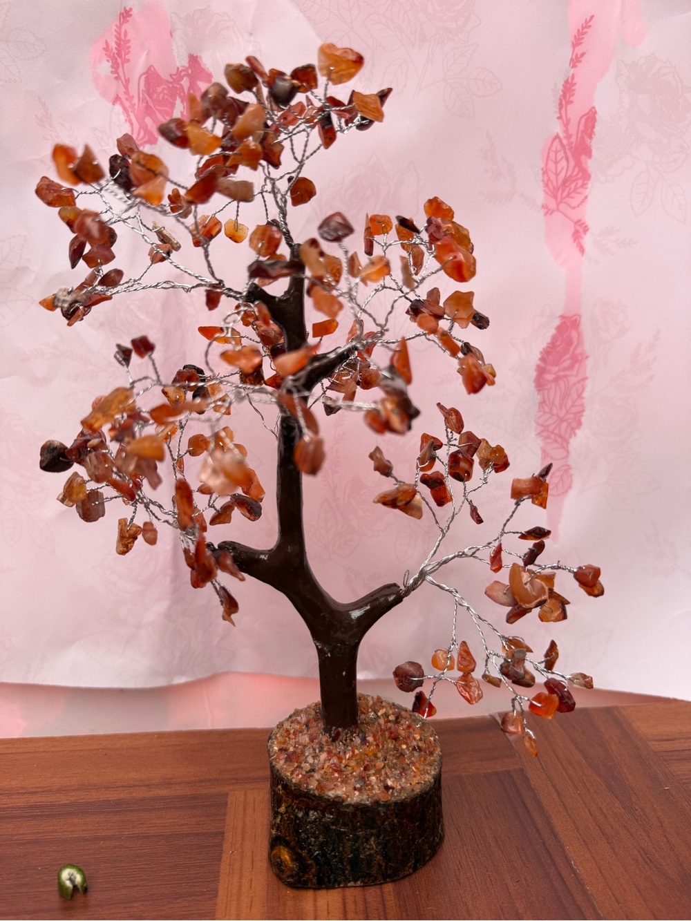 Carnelian Gemstone Tree Sculpture - Amber Brown